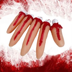 5 Bloody Severed Fingers False Thumb Decoration Halloween Party Horror Prop