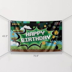 Video Game Party Decoration Kit – Includes Photography Backdrop & 10 Studio Self