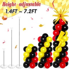 2 Set Cartoon Theme Balloon Column Stand Kit with Lightning Explosion Star Fo…