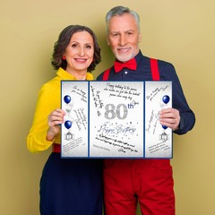 80Th Birthday Decorations for Men or Women, Creative 80Th Birthday Guest Book Al