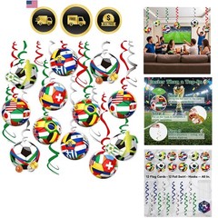 Soccer Party Decorations 12 Pcs Streamers Flags World Cup 2026 Theme