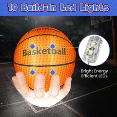 6Ft Inflatable Basketball Decorations – LED Lighted Party Supplies for Yard Fun