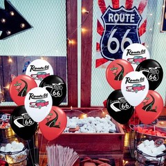 30 Pcs Route 66 Balloons Set – Vintage 66 Highway Sign, Vintage Car, Cactus, …