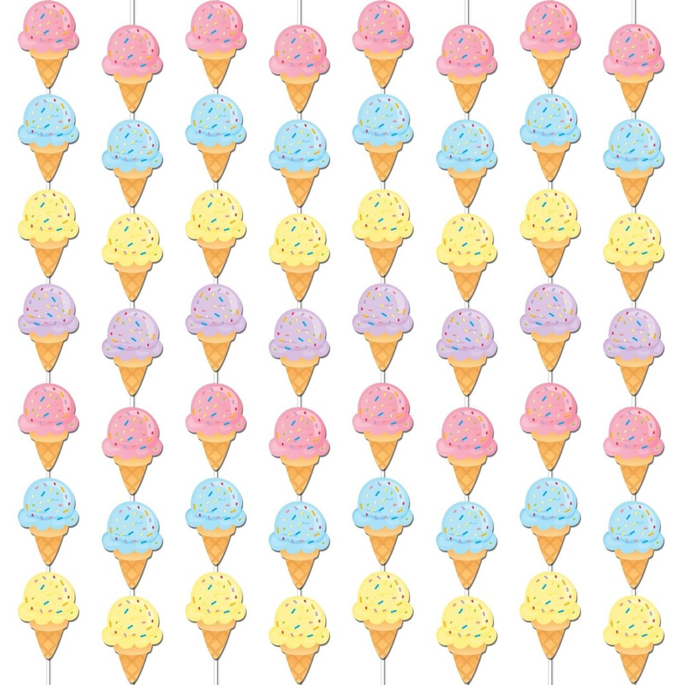 12 Pcs Ice Cream Banners Summer Party Decorations Garland Kit Ice Cream Hangi…