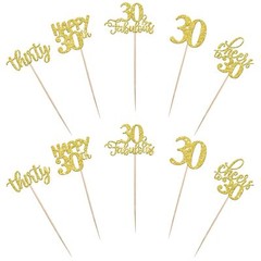 15-Pack Gold 30th Birthday Centerpiece Sticks Cheers to 30 Years Table Toppers