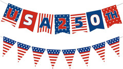 4th of July Decorations – USA 250th Anniversary – Independence Day Banner Set…