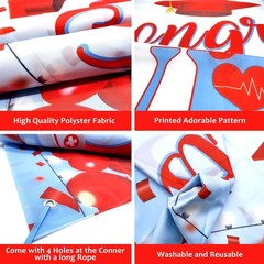 Red and Blue Congrats Nurse Banner – XtraLarge, 72×44 Inch | Graduation Banner,