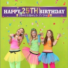 Large 9.8 x 1.6ft 25th Birthday Banner Party Supplies Cheers & Beers to 25 Years