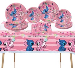Charming 41PCS Pink Stitch Theme Party Supplies for Unforgettable Birthdays