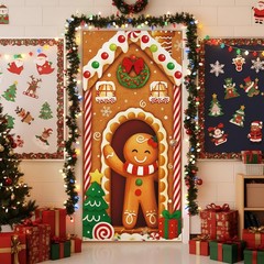 Christmas Door Cover Decoration Oxford Gingerbread Front Door Banner 79 x 35 …