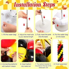 2 Set Cartoon Theme Balloon Column Stand Kit with Lightning Explosion Star Fo…