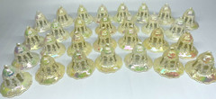 Iridescent Ivory Hard Plastic Wedding Bells Ornaments LOT of 29 Vintage