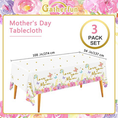 Mother’S Day Table Decorations, Happy Mother’S Day Disposable Tablecloth Waterpr