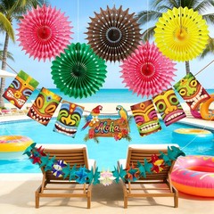 Hawaiian Luau Party Decorations Tropical Beach Aloha Palm Leaves Garland Luau…