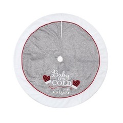 Minimalist Gloves Pattern Christmas Tree Skirts Soft Thick Non-woven Tree