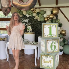 Sweet 16 Party Decorations Boxes – 3Pcs Sage Green and Gold 16th Decorations …