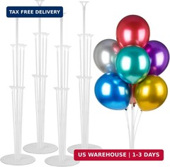 Voircoloria 4 Sets Balloon Stand Kits, Balloon Sticks Holder with Base for Table