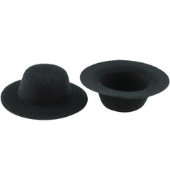 Handmade Small Wide Brim Doll Fedoras: 10pcs Felt Panama Hats with Flat Tops