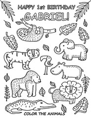 Wild One birthday coloring pages (PDF)