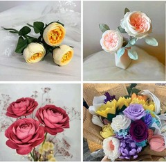 Crepe Paper Flower DIY Kits 65Pcs – 14 Rolls Crepe Paper Sheets Rolls Streame…