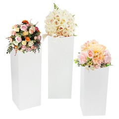 3pcs Square Wedding Centerpieces, Flower Display Rack Decorations Table Pillars