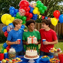 131pcs Colorful Balloon Arch Kit with Confetti Red Blue Yellow Green Balloons…