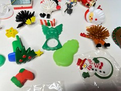 christmas holiday stocking goodie bag stuffers balls wistles keychains