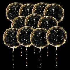 20 Pack Led Balloons Light Up with Warm White Lights, 25 Transparent Balloons…