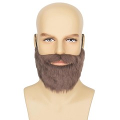 Fake Brown Beard Men’s Beard Brown Costume Facial Hair Male Makeup Cosplay Pa…