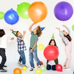 30Pcs Premium 18 inches Heavy Duty Punch Balloons with Rubber Bands, 12 colors,