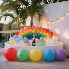 147 Pcs Asssorted Balloons Arch Kit Rainbow Balloons Different Sizes for