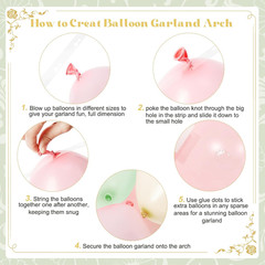 Tea Party Decorations Pink Sage Green Gold Balloon Garland Arch Kit with Teapot