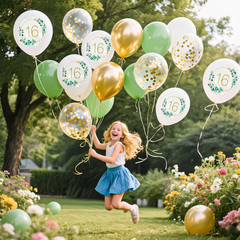 Sage Green Balloons, 14Pcs 12Inch Sage Green White Metallic Gold Confetti Balloo