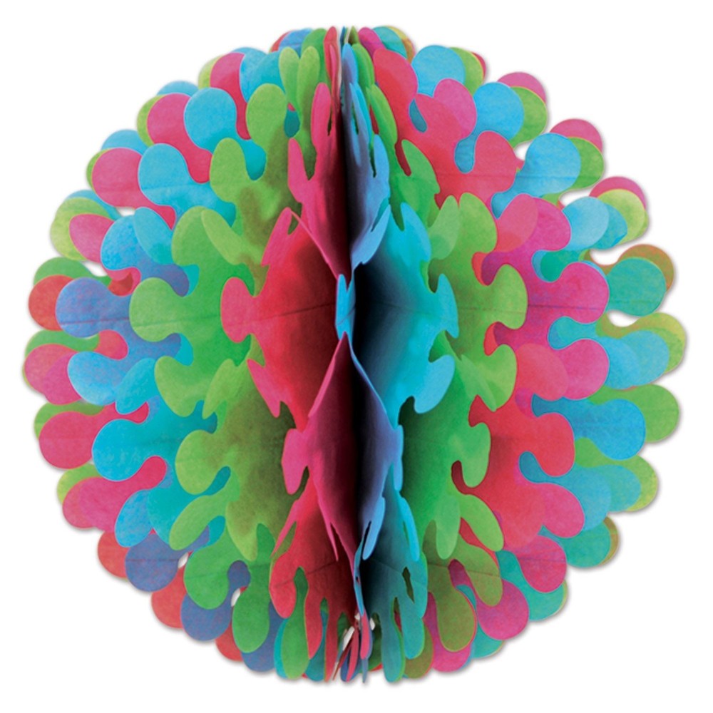 Beistle Cerise, Light Green, and Turquoise Tissue Flutter Ball – General Occas