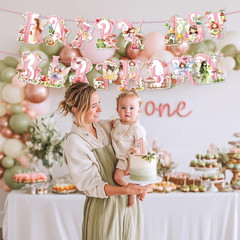 Pre-Strung Fairy First Birthday Decorations Fairy 1St Birthday Banner Garden Par