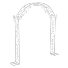 7.87 ft Tall White Metal Wedding Arch – Floral Backdrop Stand for Ceremony Party