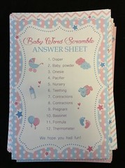 Gender Reveal Game With 5 Games for 25 Guests *Brand New* with Answer Sheet