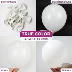 White Balloons Latex Party Balloons, 100 Pack 12 inch Round Helium Balloons f…