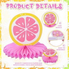 9 Pcs Pink Lemonade Party Honeycomb Centerpieces Lemon Honeycomb Centerpieces…