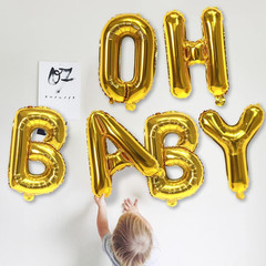 Giant P Alphabet Balloon Letters, Gold Self Inflating Letter Balloons Birthday