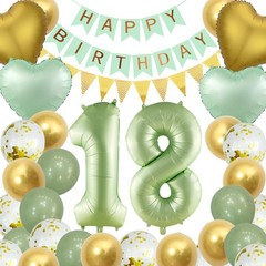 18th Birthday Party Decorations Sage Green Gold Party Balloons Happy Birthday…