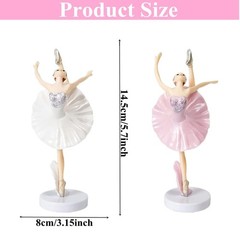 6 PCS Ballet Girl Cake Topper Dancing Ballerina Figurine Decorations Pink
