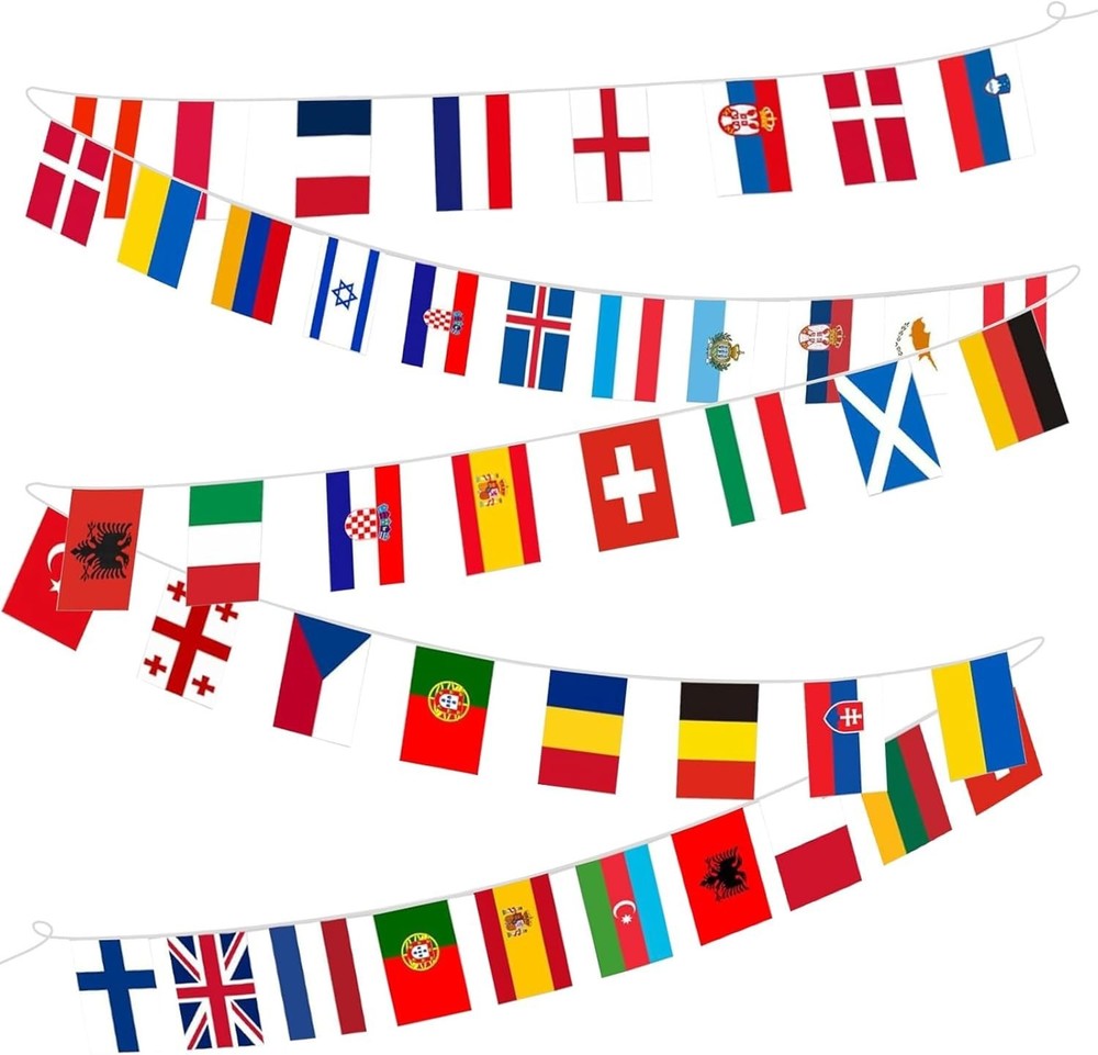 Country Flags Banner 82ft Polyester International Flags of the World Classroom