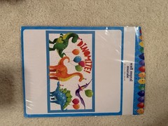 Dinosaur Party Wall Mural & Dino Footprint Stickers Lot