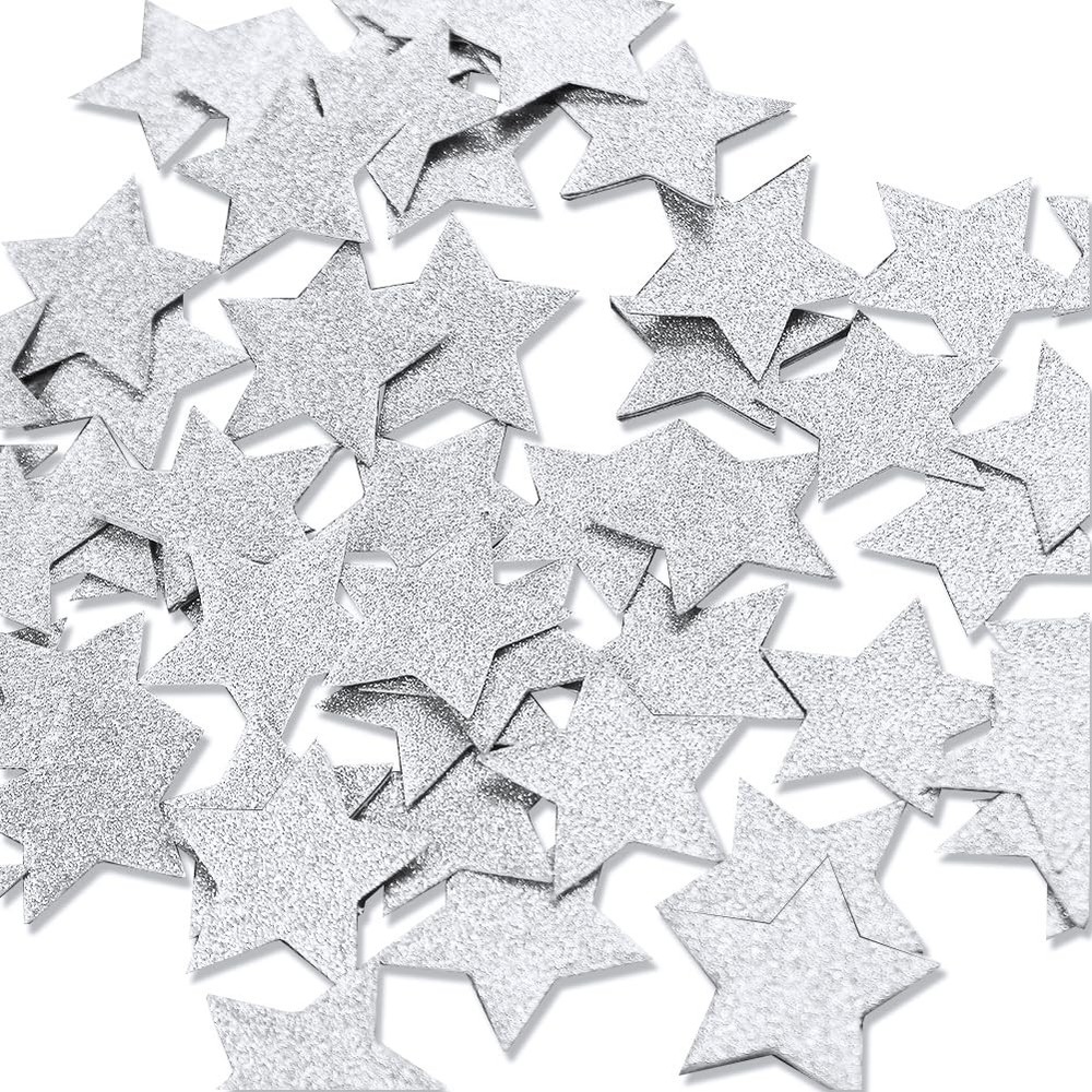 Silver Glitter Star Shaped Table Confetti Scatter Party Decorations 300PCS