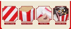 2 Packs Red and White Striped Table Skirt Circus Table Skirt Carnival Theme