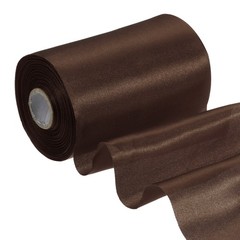 4 Inch x 22 Yards Satin Ribbon Roll Gift Wrapping Ribbon Dark Brown
