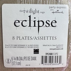 The Twilight Saga: Eclipse Dinner Plates w/ Designs (8 Plate Count) Edward Jacob