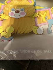 Vintage Baby Shower ︱Centerpiece︱Reed︱Bear︱Giraffe︱10 1/2 Wide 9 In Tall