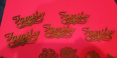 laser cut table scatter decor – 37 pc – Love, Family, Crosses, Hearts, Flowers